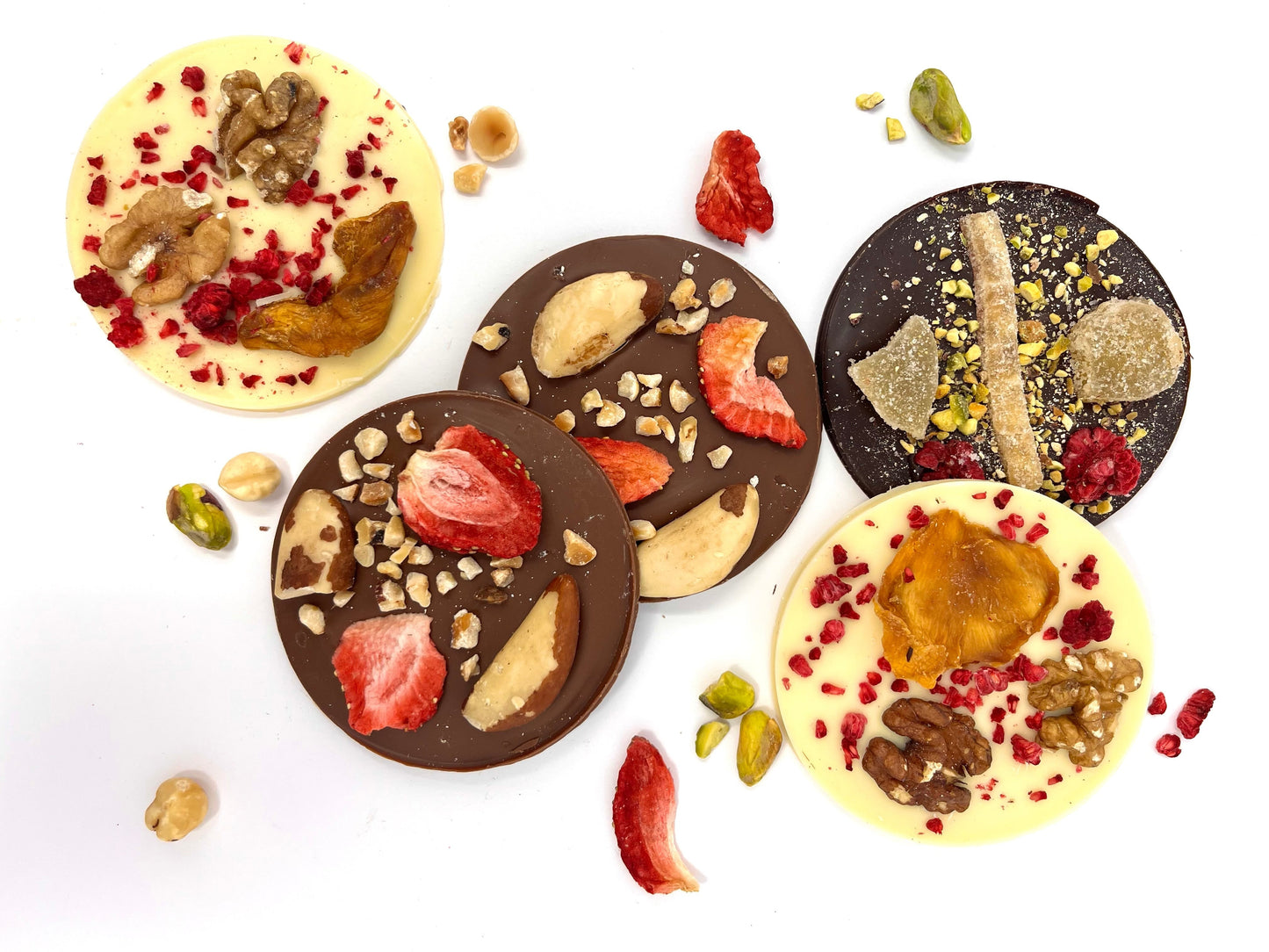 New Handmade Giant Mendiants in White Chocolate Gorvett & Stone