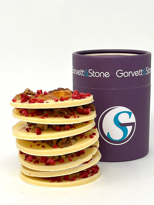 New Handmade Giant Mendiants in White Chocolate Gorvett & Stone